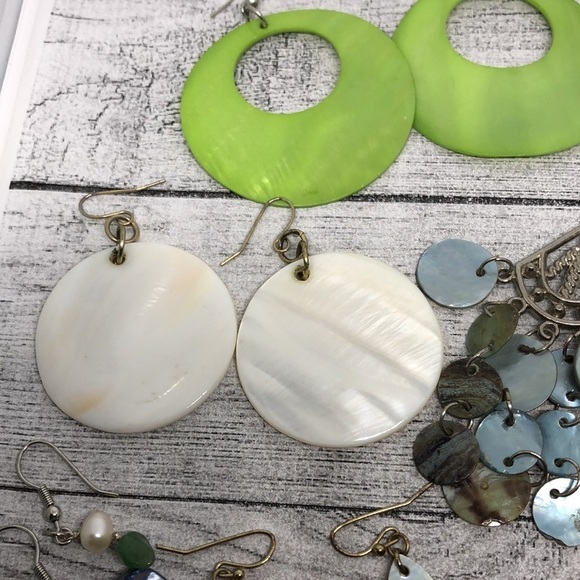 Bundle lot 8 seaside beach boho sea ocean shell mermaid jewelry dangle drop - Picture 6 of 8
